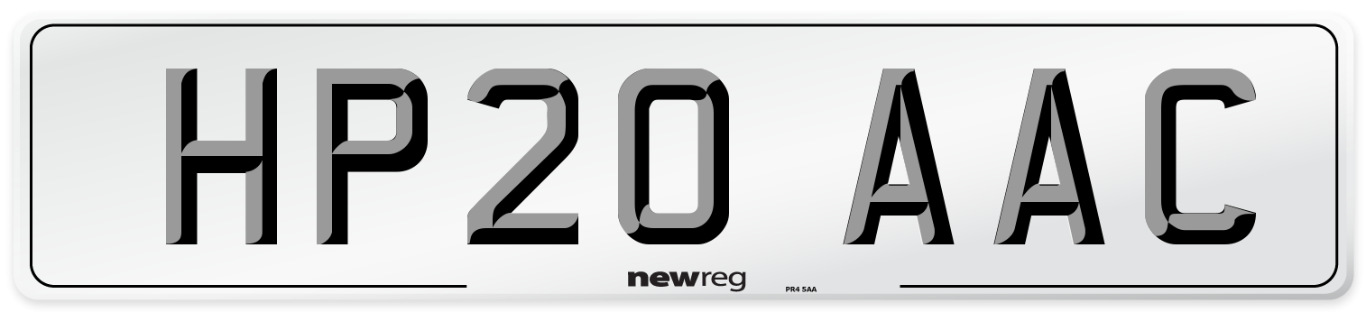 HP20 AAC Number Plate from New Reg